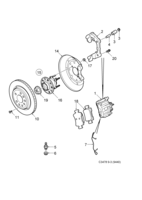 Frenos [Freno de ruedas traseras] Saab SAAB 9-3 (9440) Disco de freno y pinza de freno, (2006-2012) , 4D,5D,CV