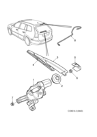 Eléctrico, generalidades [Otros equipos eléctricos] Saab SAAB 9-3 (9440) Limpiador de luneta trasera, (2006-2012) , 5D