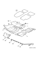 Car body, internal [Upholstery] Saab SAAB 9-3 (9440) Carpet - Scuff plate protector, (2003-2005) , 4D,CV