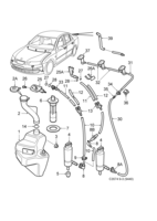 Système électrique, généralités [Autre équipement électrique] Saab SAAB 9-3 (9440) Ensemble lave-glace, (2003-2012) , 4D,5D,CV