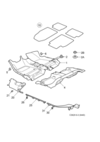 Car body, internal [Upholstery] Saab SAAB 9-3 (9440) Carpet - Scuff plate protector, (2006-2012) , 4D,5D