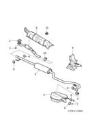 Engine [Inlet and exhaust system] Saab SAAB 9-3 (9440) Exhaust system, (2004-2009) , Z18XE