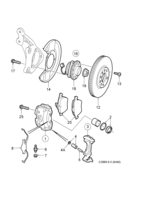Brakes [Front wheel brake] Saab SAAB 9-3 (9440) Brake disc and caliper, (2003-2005) , 4D,CV