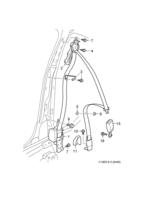 Car body, internal [Other interior equipment] Saab SAAB 9-3 (9440) Safety belt, front seat, (2003-2012) , 4D,5D