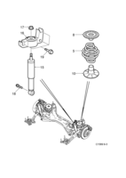 Suspension system [Rear suspension] Saab SAAB 9-3 (9440) Springs and shock absorber, (2006-2012) , 4D,5D,CV
