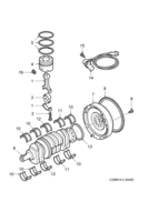 Engine [Short block] Saab SAAB 9-3 (9440) Crankshaft - Piston, (2003-2004) , D223L