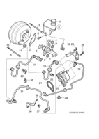 Freins [Circuit de frein au pied] Saab SAAB 9-3 (9440) Maître-cylindre - servo à vide, (2003-2012) , 4D,5D,CV, Z18XE,B207,D223L,Z19DT,Z19DTH,Z19DTR,A19DTR,A20NFT