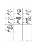 Eléctrico, cajas de contacto [Conductos y fusibles] Saab SAAB 9-3 (9440) Cajas de contacto, etc - 4 polos, (2003-2012)