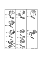 Electrical, connector [Wiring and fuses] Saab SAAB 9-3 (9440) Connector housing etc - 5-pin - 6-pin, (2003-2012)