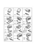Eléctrico, cajas de contacto [Conductos y fusibles] Saab SAAB 9-3 (9440) Cajas de contacto, etc - 10 polos, (2003-2012)