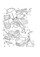 Car body, internal [Upholstery] Saab SAAB 9-3 (9440) Insulation - Front, (2003-2012) , 4D,5D,CV