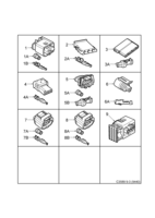 Eléctrico, cajas de contacto [Conductos y fusibles] Saab SAAB 9-3 (9440) Cajas de contacto, etc - 3 polos, (2003-2012)