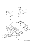 Engine [Inlet and exhaust system] Saab SAAB 9-3 (9440) Exhaust manifold, (2003-2011) , B207