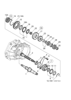 Transmission [Gear box, manual] Saab SAAB 9-3 (9440) Shafts, gears - Output shaft, (2003-2005) , B207,D223L, M