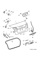 Car body, external [Doors, trunk lid] Saab SAAB 9-3 (9440) Trunk lid - lock, (2004-2012) , CV