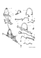 Front wheel suspension [Steering device] Saab SAAB 9-3 (9440) Hydraulic pump - hoses, (2005-2012) , Z19DTH,Z19DT,Z19DTR,A19DTR