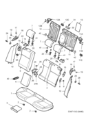 Car body, internal [Other interior equipment] Saab SAAB 9-3 (9440) Rear seat, (2006-2012) , 5D