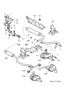 Engine [Inlet and exhaust system] Saab SAAB 9-3 (9440) Exhaust system, (2003-2011) , B207