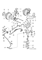 Brakes [Footbrake system] Saab SAAB 9-3 (9440) Master cylinder - vacuum brake booster, (2006-2010) , 4D,5D,CV, B284
