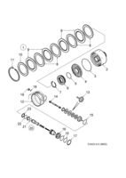 Transmission [Gear box, automatic] Saab SAAB 9-5 (9600) Clutch C3 and freewheel F3 - Brake B4, (2002-2010) , A