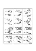 Electrical, connector [Wiring and fuses] Saab SAAB 9-5 (9600) Connector housing etc - 1-pin-2-pin, (1998-1999)