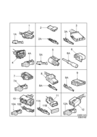 Electrical, connector [Wiring and fuses] Saab SAAB 9-5 (9600) Connector housing etc - 2-pin-4-pin, (1998-1999)