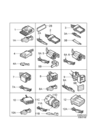 Eléctrico, cajas de contacto [Conductos y fusibles] Saab SAAB 9-5 (9600) Cajas de contacto, etc - 4 polos-8 polos, (1998-1999)