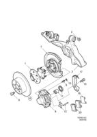 Brakes [Rear wheel brake] Saab SAAB 9-5 (9600) Brake disc and caliper, (1998-1999) , -X3025751