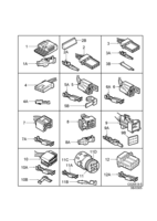 Eléctrico, cajas de contacto [Conductos y fusibles] Saab SAAB 9-5 (9600) Cajas de contacto, etc - 4 polos-8 polos, (2000-2000)