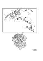 Motor [Sistema de lubricación] Saab SAAB 9-5 (9600) Ventilación del cárter del cigüeñal, (2002-2005) , D308L