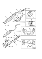 Engine [Inlet and exhaust system] Saab SAAB 9-5 (9600) Exhaust system, (1998-2010) , B205,B235