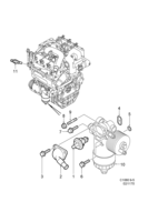 Engine [Cooling system] Saab SAAB 9-5 (9600) Thermostat, (2002-2005) , D308L