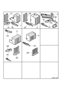 Eléctrico, cajas de contacto [Conductos y fusibles] Saab SAAB 9-5 (9600) Cajas de contacto, etc - 43 polos, (2001-2001)