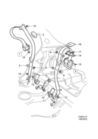 Car body, internal [Other interior equipment] Saab SAAB 9-5 (9600) Safety belt, rear seat, (1999-2010) , 5D
