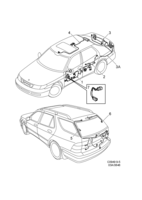 Eléctrico, generalidades [Conductos y fusibles] Saab SAAB 9-5 (9600) Puertas, techo y portón trasero, (2000-2000)