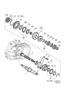 Transmission [Gear box, manual] Saab SAAB 9-5 (9600) Shafts, gears - Output shaft, (1998-2010) , M