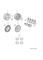 Accessories [Accessories chassis] Saab SAAB 9-5 (9600) Wheel - 15, Lockable wheel bolts, (1998-2010)