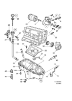 Engine [Lubrication system] Saab SAAB 9-5 (9600) Oil pan, oil filter, (2001-2010) , B205,B235, 13056871-