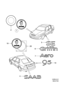 Car body, external [External details] Saab SAAB 9-5 (9600) Emblem, (2001-2001)