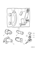 Car body, external [Doors, trunk lid] Saab SAAB 9-5 (9600) Lock - Lock cylinder set, (2003-2010) , 33026907-