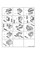 Eléctrico, cajas de contacto [Conductos y fusibles] Saab SAAB 9-5 (9600) Cajas de contacto, etc - 12 polos - 16 polos, (2002-2010)
