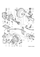 Brakes [Footbrake system] Saab SAAB 9-5 (9600) Master cylinder - vacuum brake booster, (1999-2010)