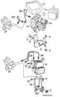 Brakes [Footbrake system] Saab SAAB 900 Hydraulic unit ABS, (1994-1998)