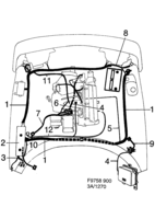 Eléctrico, generalidades [Conductos y fusibles] Saab SAAB 900 Parte frontal y motor, (1989-1989) , Tambien válido para SE 1988B.