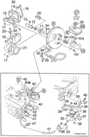 Brakes [Footbrake system] Saab SAAB 900 Master cylinder - vacuum brake booster, (1994-1998)
