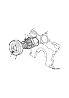 Engine [Cooling system] Saab SAAB 900 Coolant pump, (1994-1997) , 6-CYL