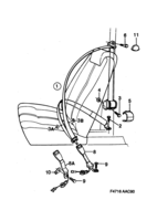 Car body, internal [Other interior equipment] Saab SAAB 900 Safety belt, front seat, (1990-1993) , 4SN,5CK