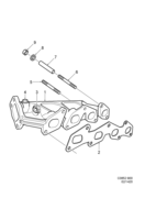 Engine [Inlet and exhaust system] Saab SAAB 900 Exhaust manifold, (1986-1989) , B202TURBO