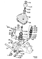 Transmission [Gear box control, manual] Saab SAAB 900 Shift lever, (1994-1998) , M
