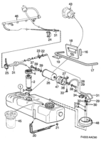Motor [Sistema de combustible] Saab SAAB 900 Depósito de combustible, (1990-1993) , B202,B212, También válido para CV 1994